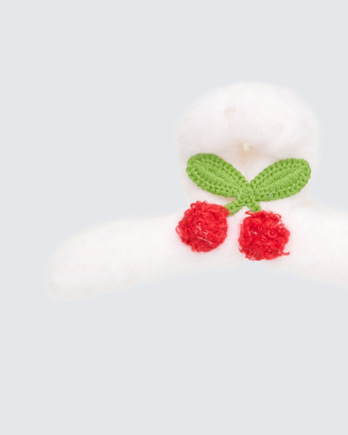 Inez White EAT ME Fluffy Hair Clip