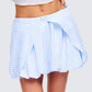 Isha Blue Striped Micro Mini Bubble Skirt