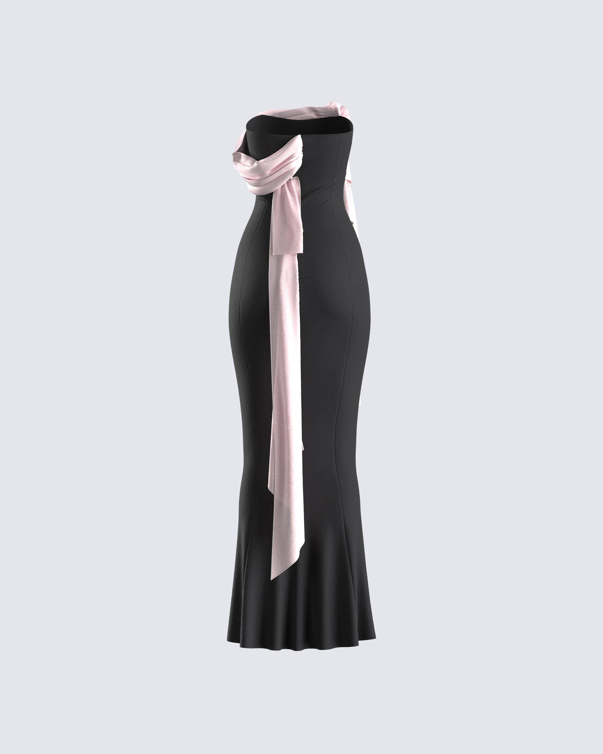 Ishita Black Draped Maxi Dress – FINESSE