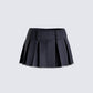 Ismay Black Denim Pleat Skirt