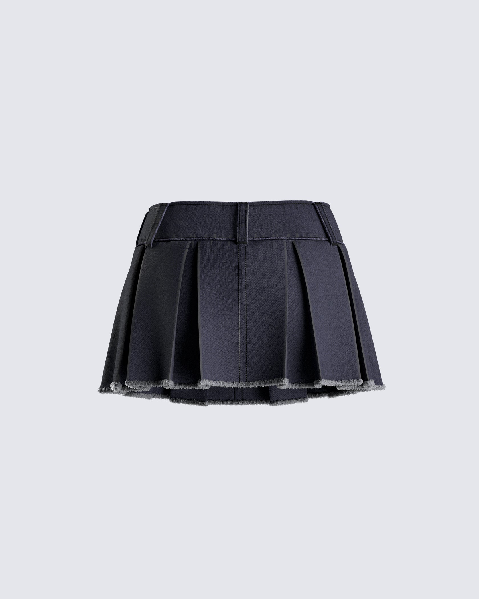 Ismay Black Denim Pleat Skirt – FINESSE