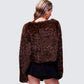 Isola Brown Faux Fur Cropped Jacket