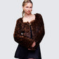 Isola Brown Faux Fur Cropped Jacket