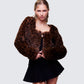 Isola Brown Faux Fur Cropped Jacket