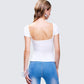 Isra White Cap Sleeve Graphic Top