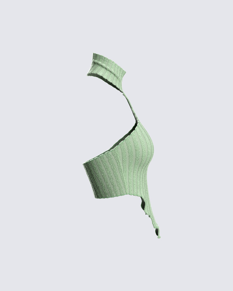 Ivica Green Rib Knit Top