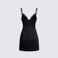 Ivy Black Lace Trim Mini Dress