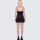 Ivy Black Lace Trim Mini Dress