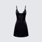Ivy Black Lace Trim Mini Dress