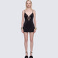 Ivy Black Lace Trim Mini Dress