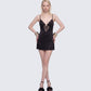 Ivy Black Lace Trim Mini Dress