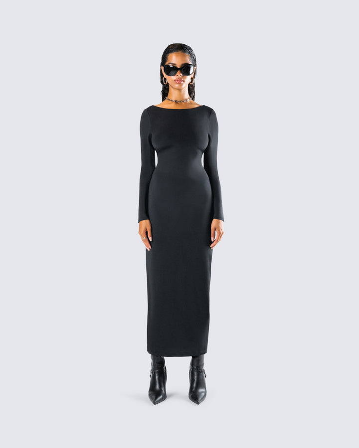 Black Backless Maxi Dress - Sleeveless Formal Gown FINESSE Black Backless Maxi Dress - Sleeveless Formal Gown FINESSE