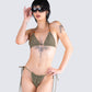 Izzy Olive Stripe Bikini Top