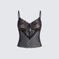 Inaya Multi Mesh Polka Lace Edge Cami Top product front