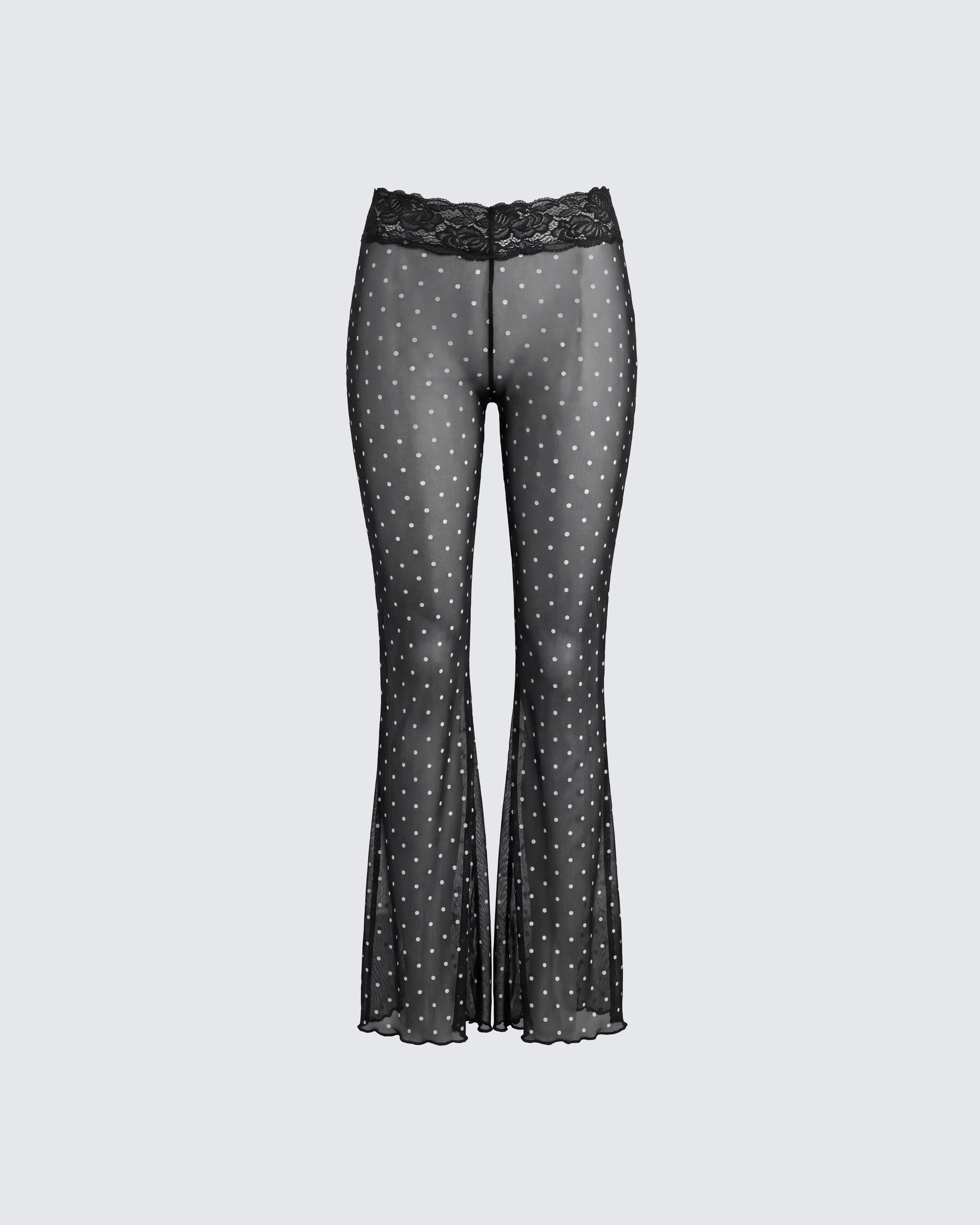Inaya Multi Mesh Polka Lace Edge Leggings product front