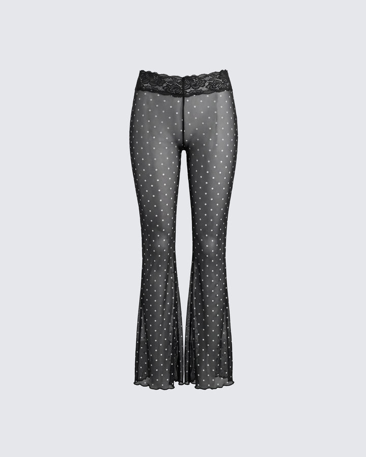 Inaya Multi Mesh Polka Lace Edge Leggings product front