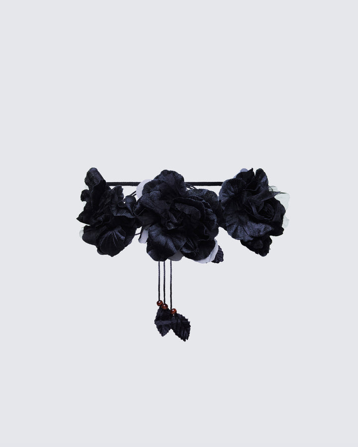 Jacira Black Triple Corsage Tie Belt product front