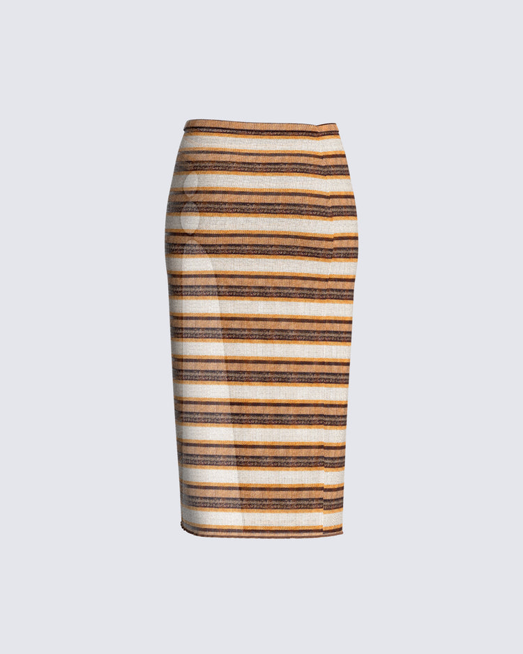Jade Multi Stripe Sweater Skirt