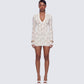 Janie White Lace Sheer Corset Waist Dress model front