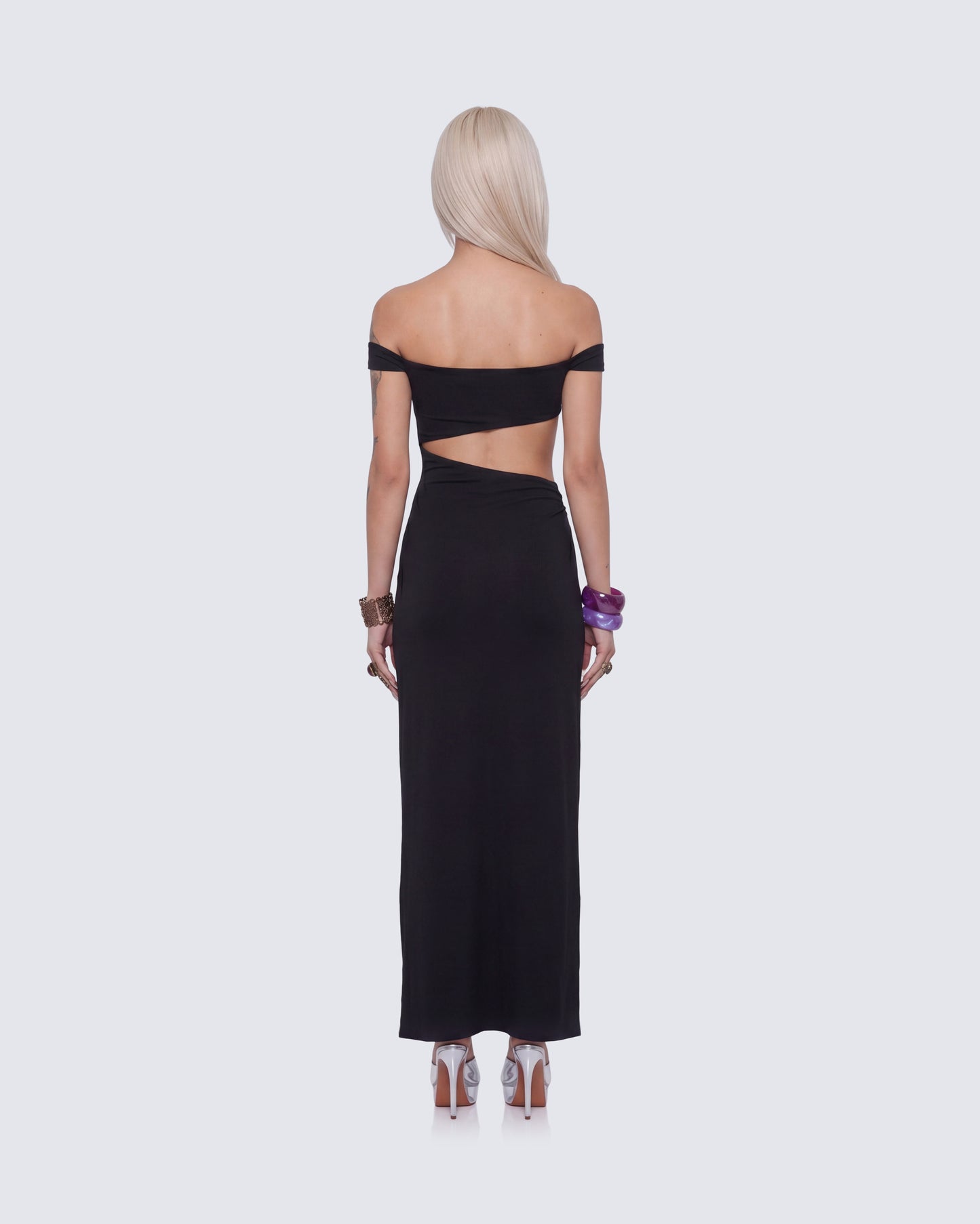 Janine Black Cut Out Maxi Dress