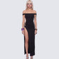 Janine Black Cut Out Maxi Dress