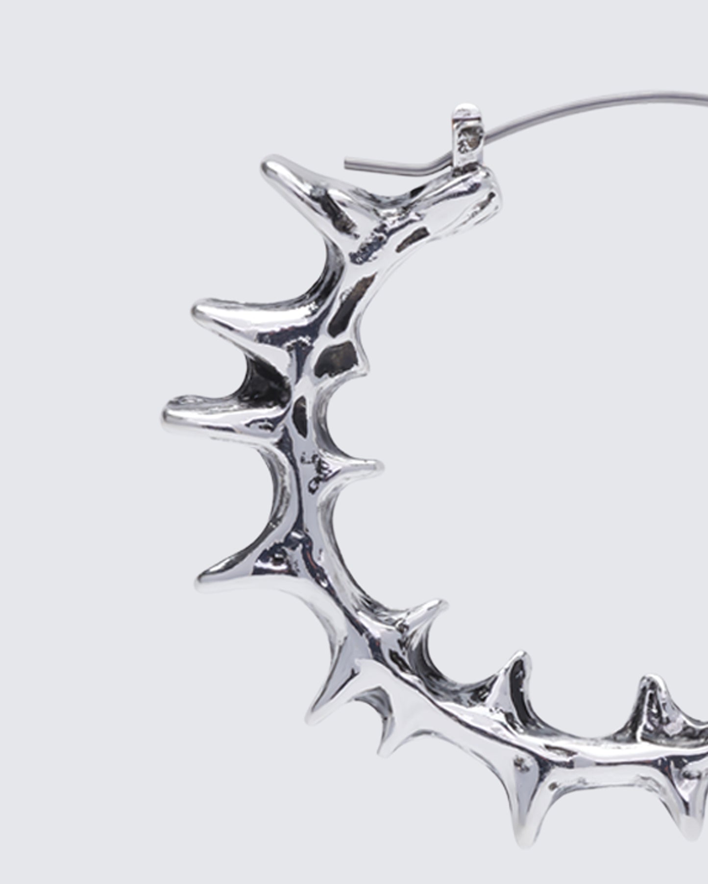 Janise Silver Molten Spike Hoop Earrings