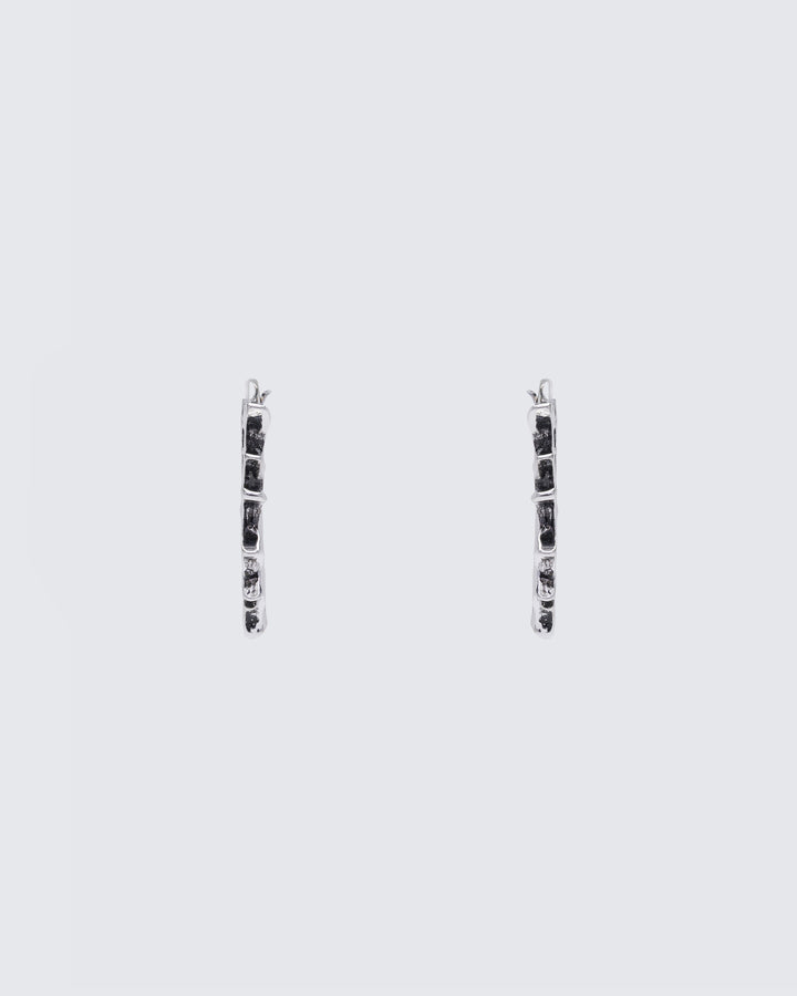 Janise Silver Molten Spike Hoop Earrings product front