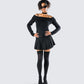 Jarica Black Twill Mini Skirt