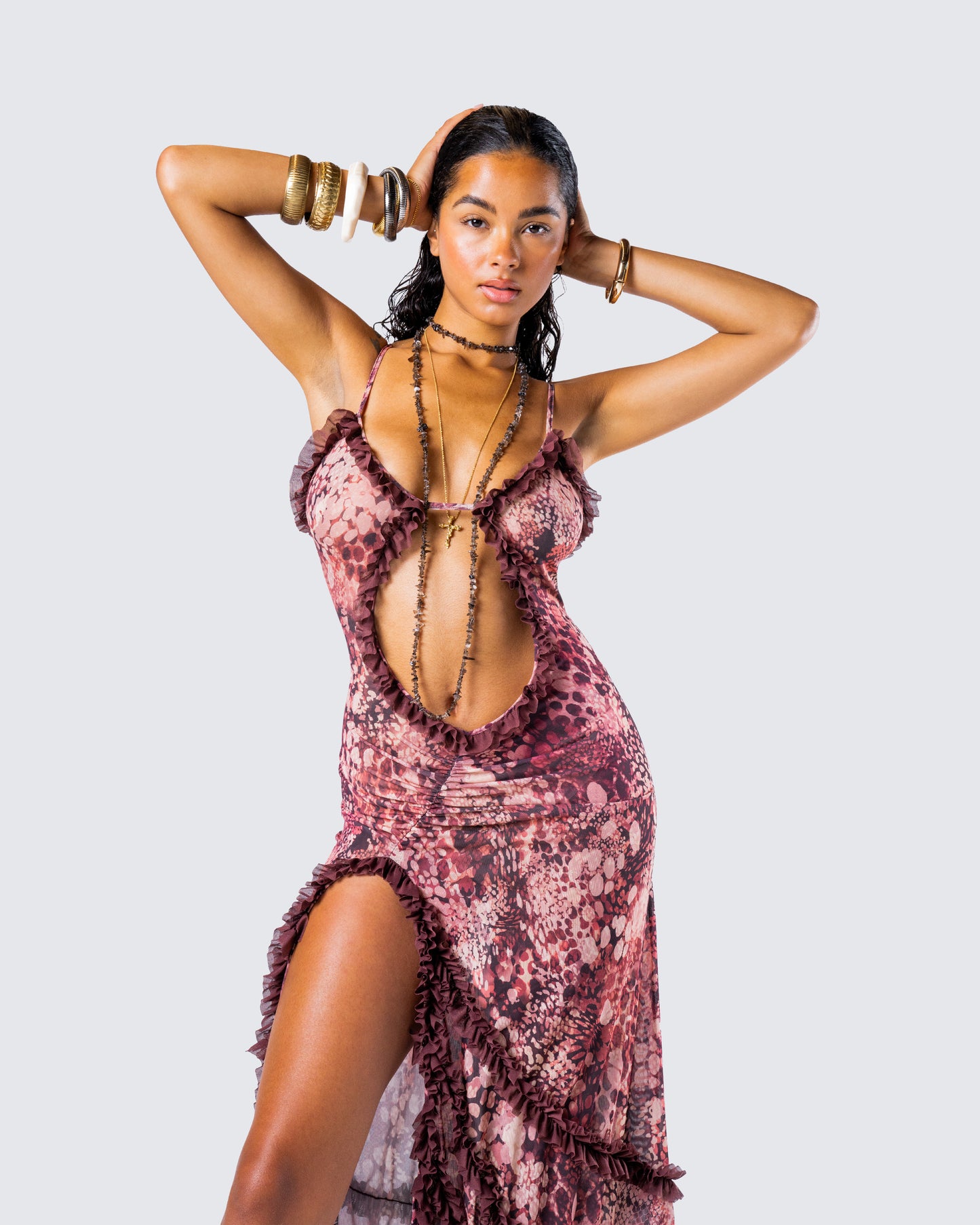 Javana Serpent Print Maxi Dress