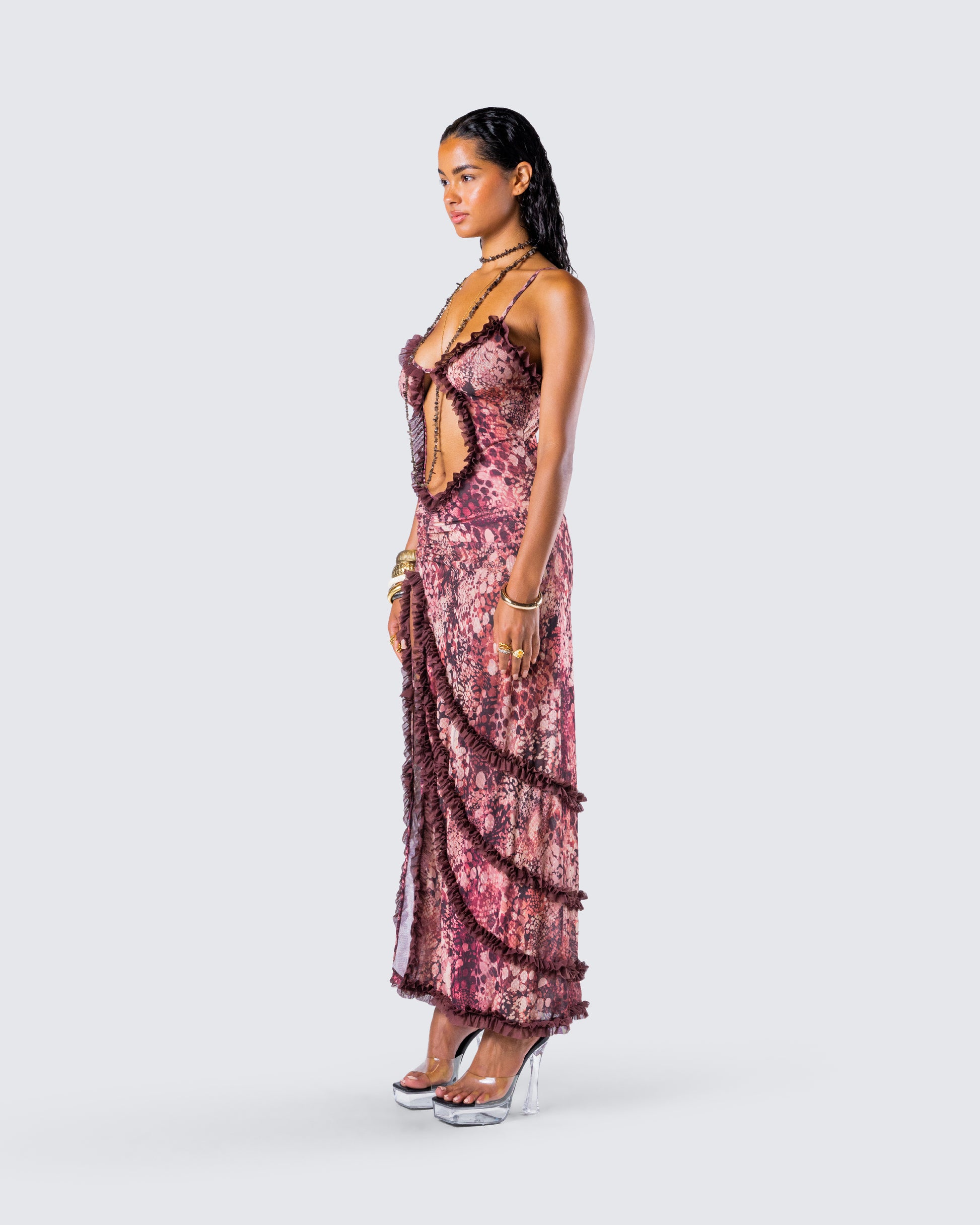 Javana Serpent Print Maxi Dress