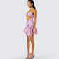 Jaxie Pink Lace Sequin Micro Mini Dress