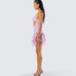 Jaxie Pink Lace Sequin Micro Mini Dress