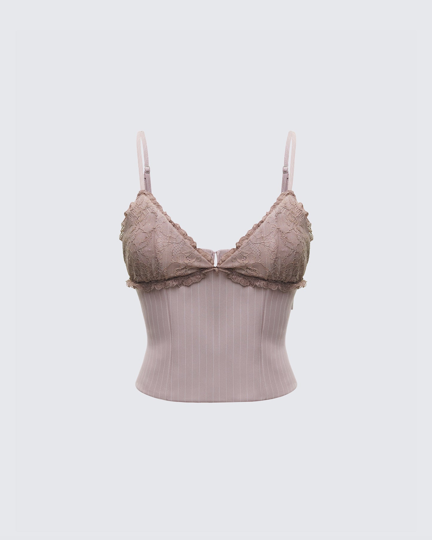 Jena Brown Pinstripe Strappy Top