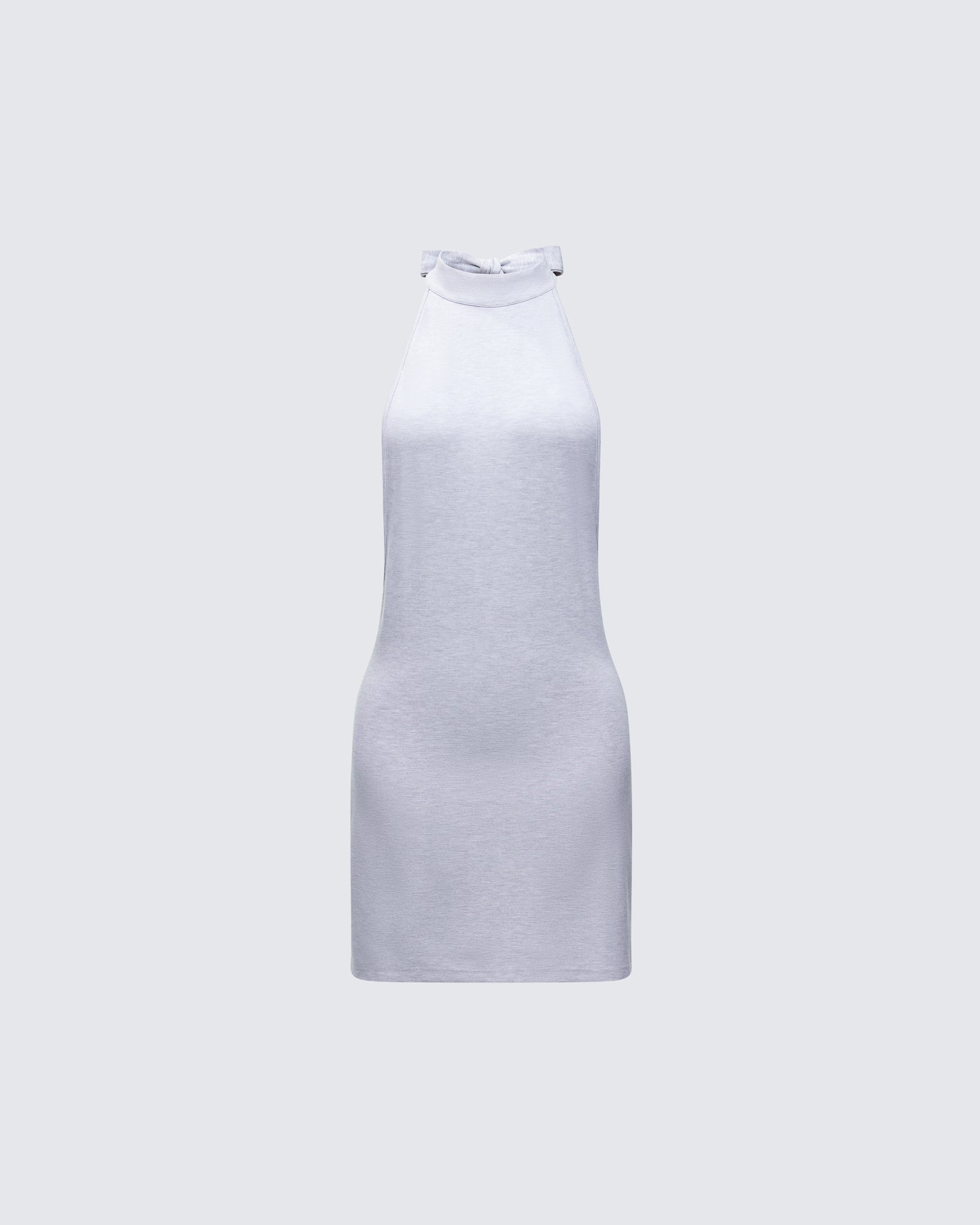 Grey Halter Mini Dress - Bodycon Knit Date Night FINESSE Grey Halter Mini Dress - Bodycon Knit Date Night FINESSE