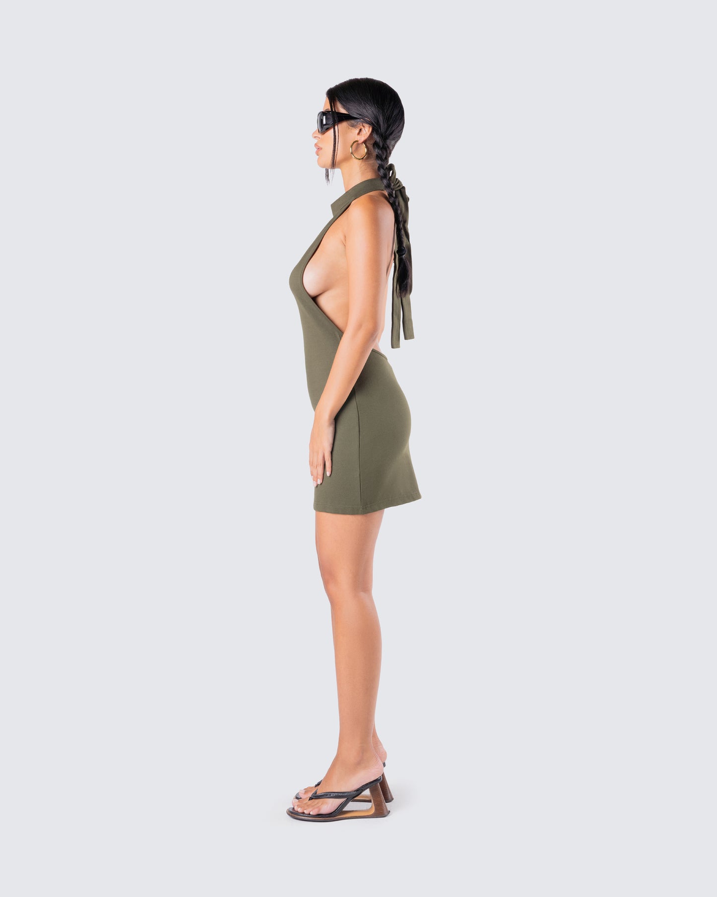 Jess Olive Halter Dress