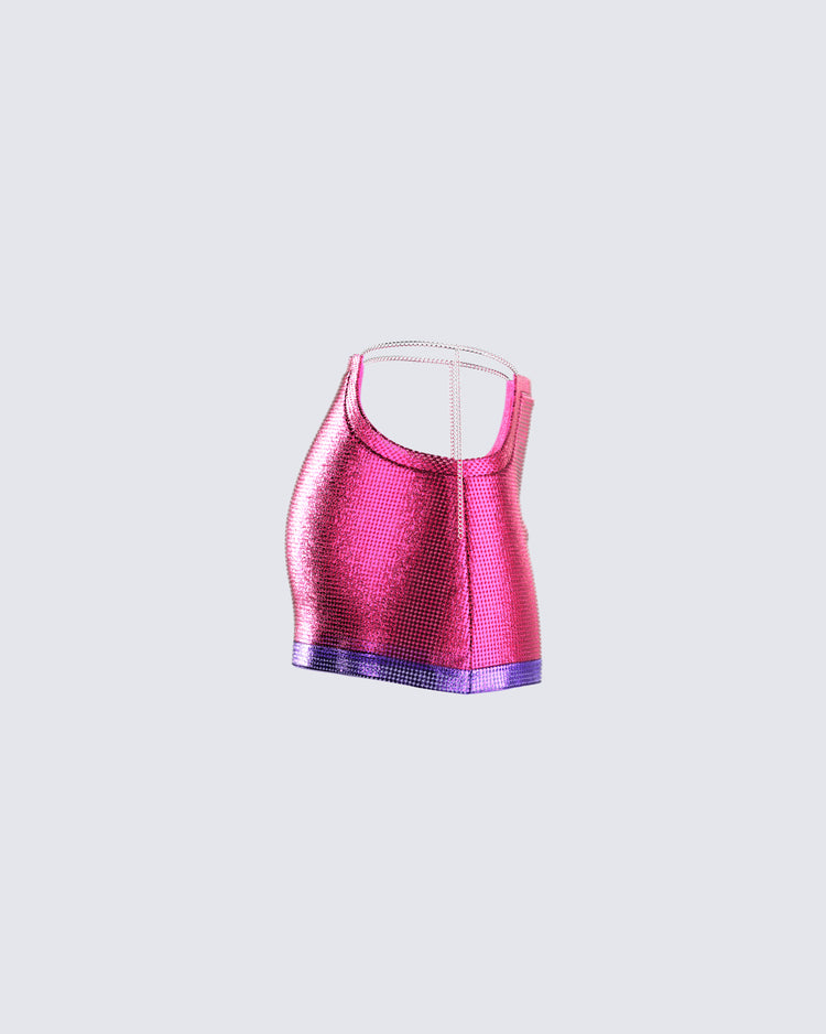 Jessa Hot Pink Chainmail Skirt