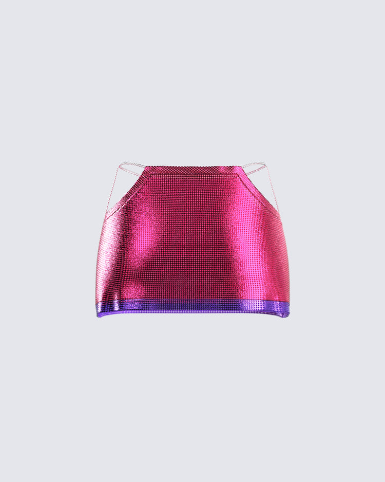 Jessa Hot Pink Chainmail Skirt