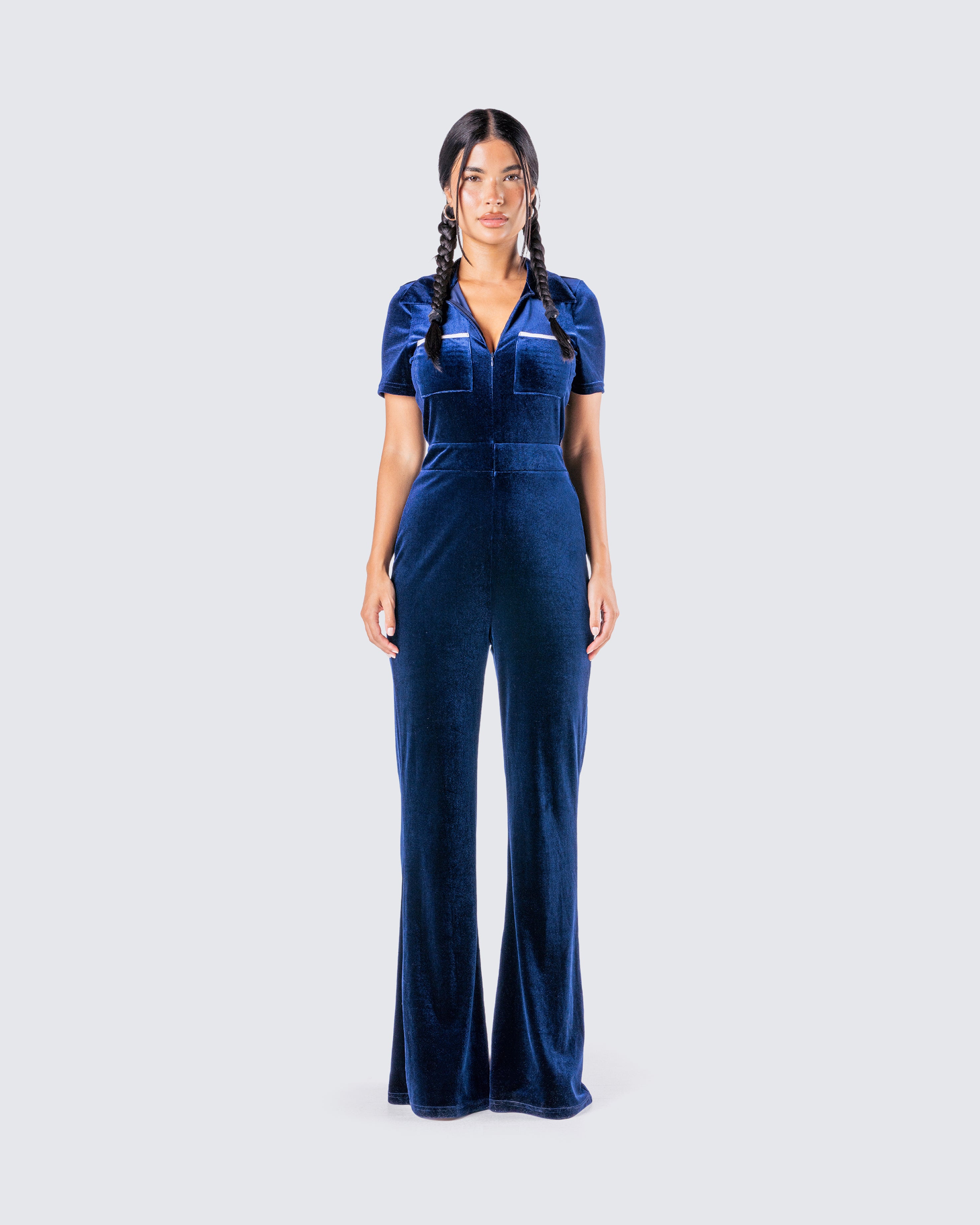 Joanna Navy Flared Jumpsuit