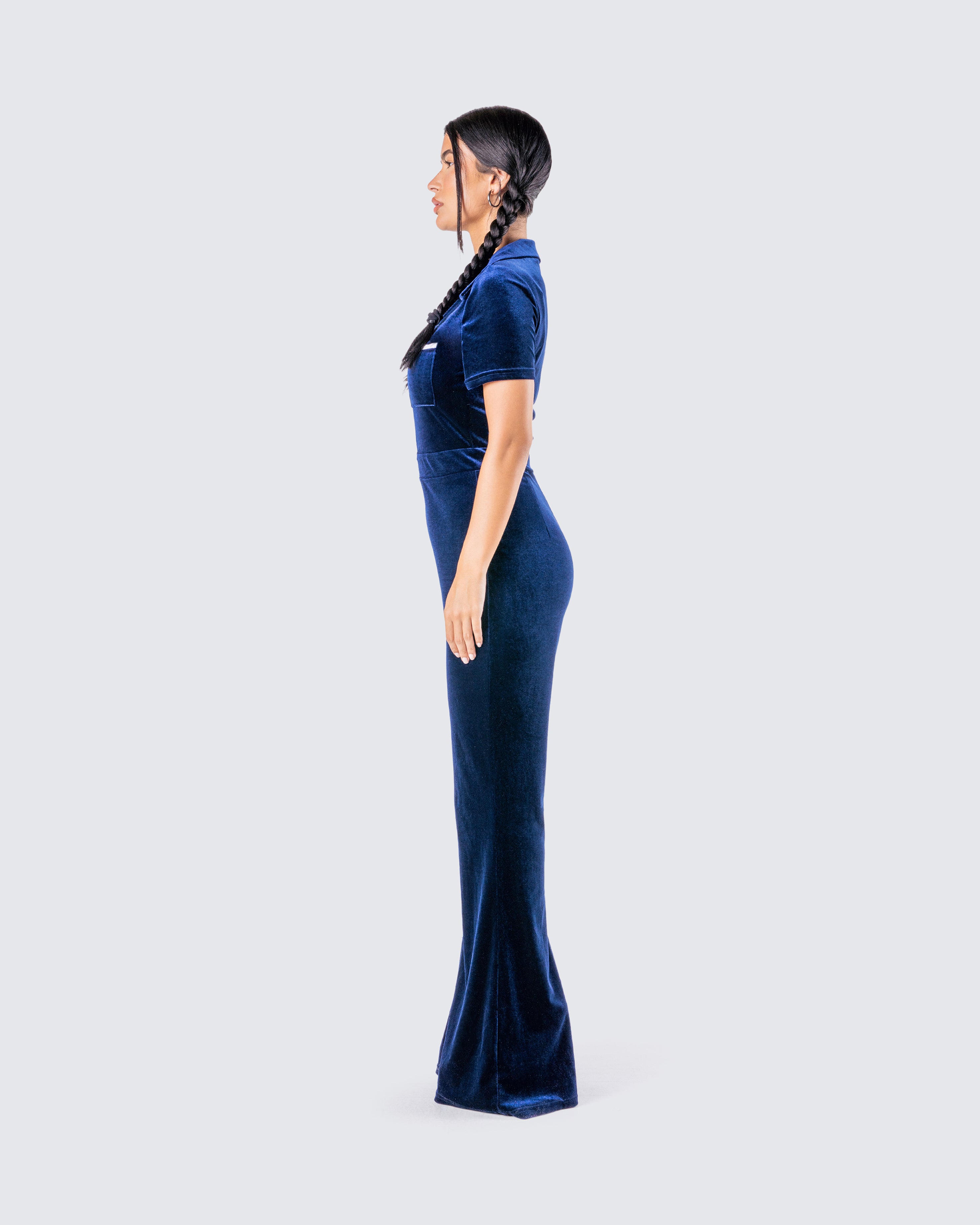 Joanna Navy Flared Jumpsuit – FINESSE