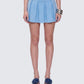 Jodia Blue Pleated Knit Mini Skirt model front