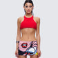 Jordy Red Rib Cropped Racer Top