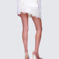 Josette White Satin Lace Up Skirt