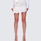 Josette White Satin Lace Up Skirt model front