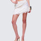 Josette White Satin Lace Up Skirt