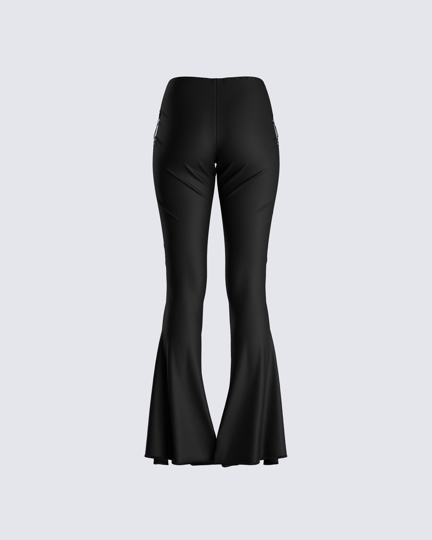 Hot Topic Social Collision Black Buckle Lace-Up Flare Pants
