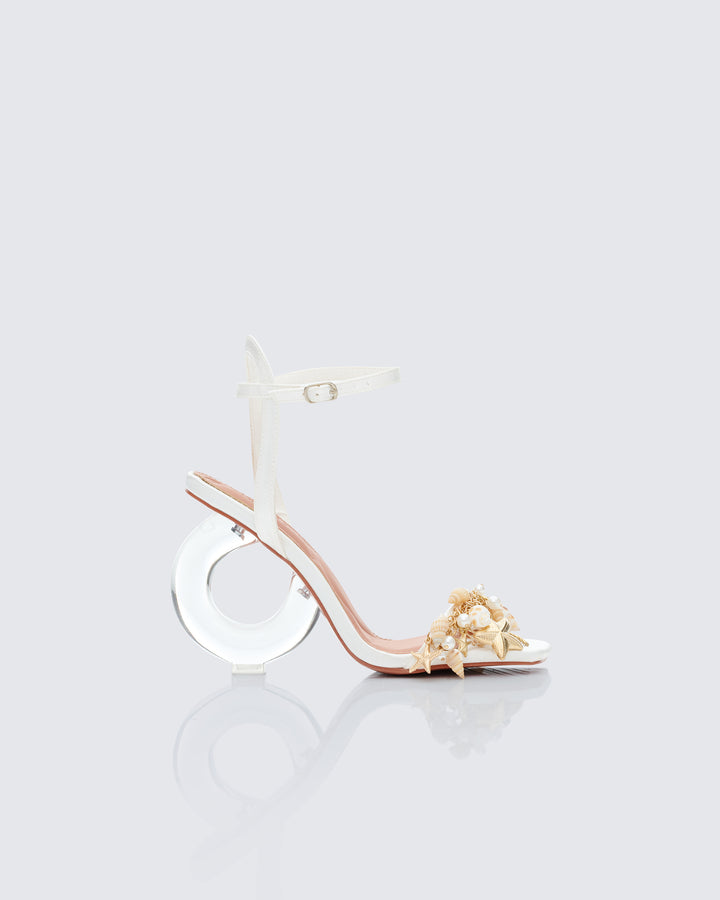 Jude Gold Seashell Charm Sandal - front view