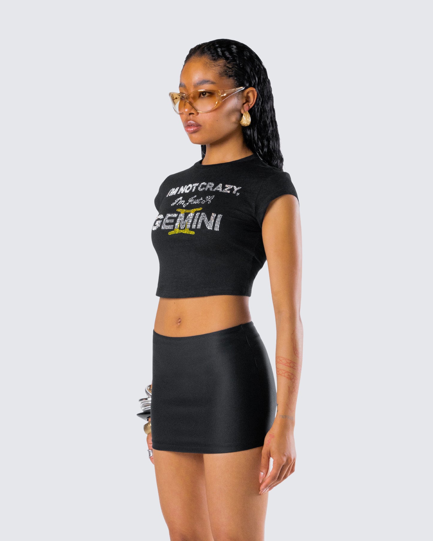 Julane Black Gemini Graphic Top