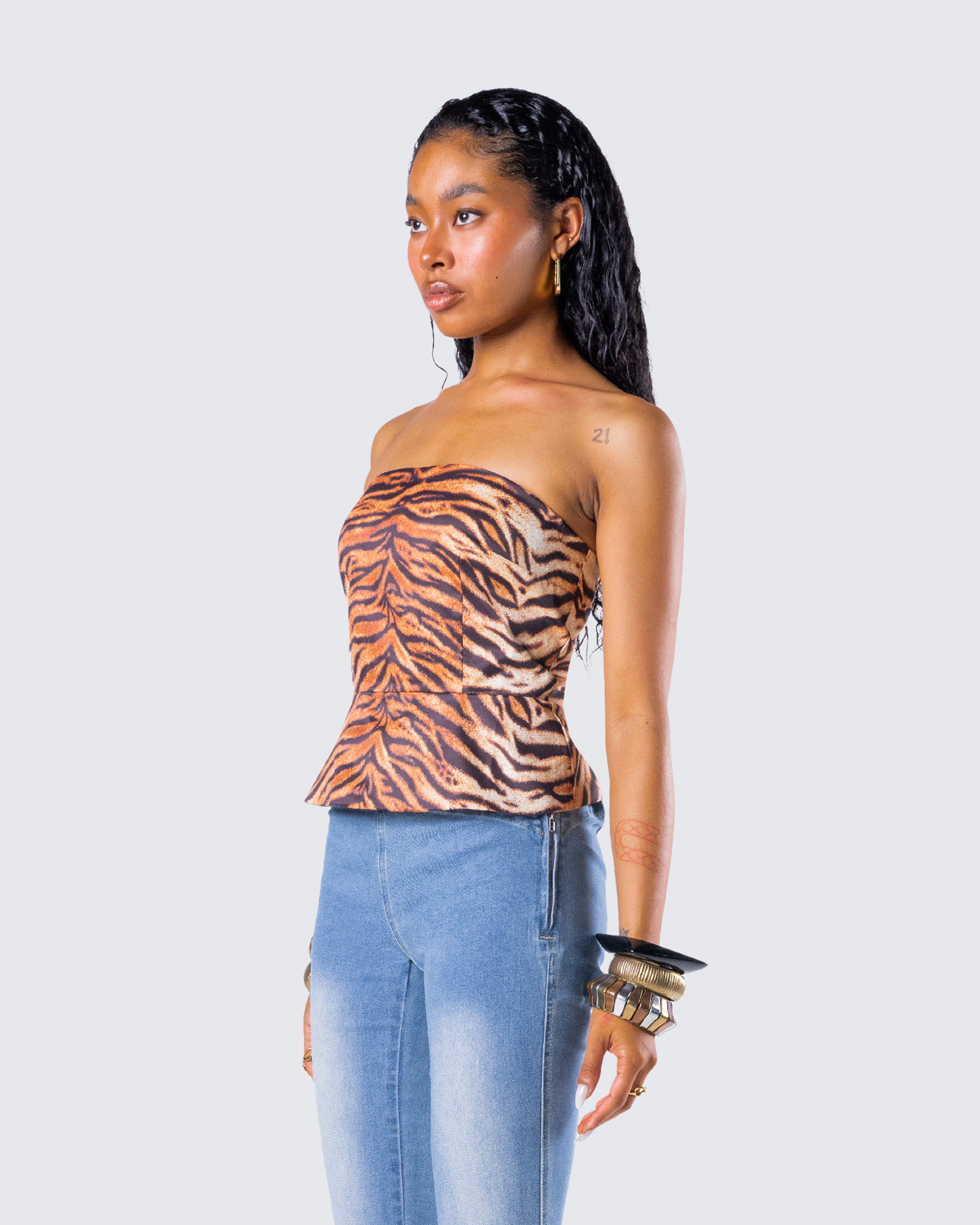 Juliana Brown Tiger Print Top FINESSE Juliana Brown Tiger Print Top FINESSE
