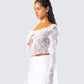 Juliet White Lace Ruffle Top