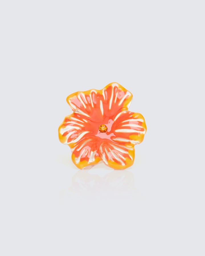Juni Orange Plumeria Flower Ring product front